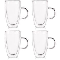 Orion Dvostenski termo kozarec za latte kavo DOUBLE 430 ml 4 kosi.