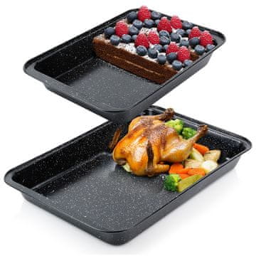 shumee Granitna ponev za pečenje 37,5x25,5 / 47,5x32 cm 2 kosa.