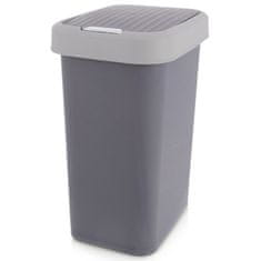 Artemis Plastični koš za odpadke za kuhinjo, kopalnico, pisarno, 25 l, siv
