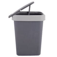Artemis Plastični koš za odpadke za kuhinjo, kopalnico, pisarno, 25 l, siv