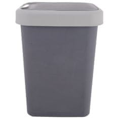 Artemis Plastični koš za odpadke za kuhinjo, kopalnico, pisarno, 25 l, siv