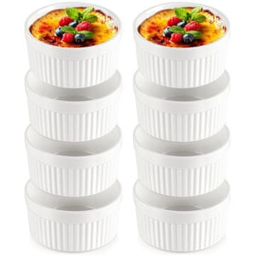 shumee Bele porcelanaste pekače 260 ml 8 kosov.