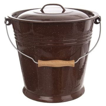 shumee Emajlirano vedro za mleko s pokrovom, rjavo 10 l