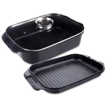 shumee Granitni pekač s pokrovom 3v1 GRANDE 41x26x15 cm, 7 l