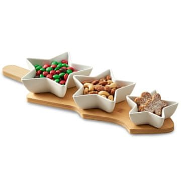 Excellent Houseware Porcelanaste skledice za prigrizke na pladnju, 4 kosi.