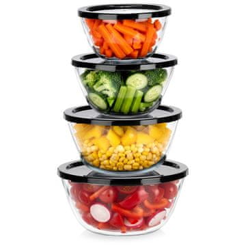 shumee Steklena posoda s pokrovom 750 ml / 1 l / 1,5 l / 2 l 4 kosi.