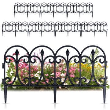 shumee Črna vrtna ograja 60x33 cm 8 kosov.