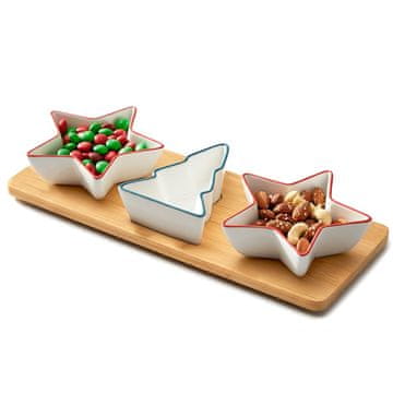 Excellent Houseware Porcelanaste skledice za prigrizke na pladnju, 4 kosi.