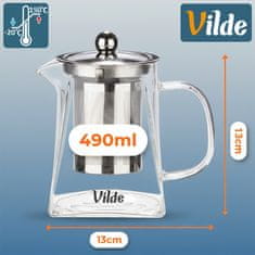 shumee Čajnik iz toplotno odpornega stekla z infuzerjem 490 ml