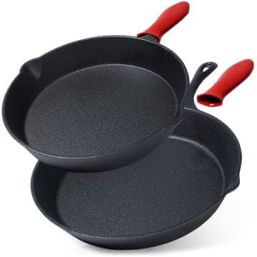 shumee Komplet litoželeznih ponv s silikonskim pokrovom CAST LINE 25 cm / 30 cm 2 kosa.