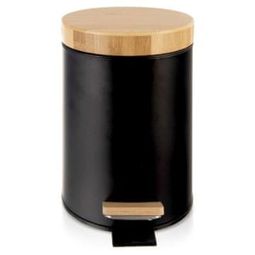 shumee Kovinski koš za odpadke s pedalom, črn, ČRNA, 3 l