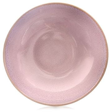 Artemis Velik globok krožnik za juhe iz keramike, roza, 21 cm, 900 ml
