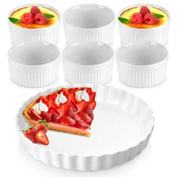 Vilde Model za pite + pekači, keramični, beli, 7 kosov.