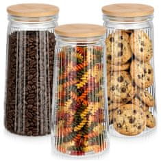 shumee Steklene posode za razsute izdelke s pokrovom in tesnilom 1,4 l 3 kosi.