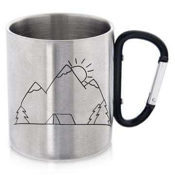 shumee Jeklena potovalna skodelica s karabinom 350 ml