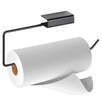 shumee Črno kovinsko stojalo za papirnate brisače 30x4,5x13 cm