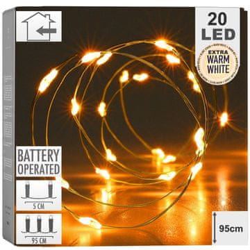 shumee Božične žične lučke 20 LED 95 cm