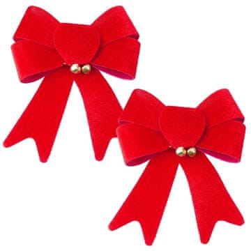 shumee Dekorativna božična žametna pentlja 13x16 cm 2 kosa.