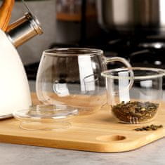 Artemis Skodelica s pokrovom za infuzer, steklena posoda za zeliščni čaj 400 ml