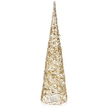 shumee Božično drevo, zlati stožec, 30 LED diod, 60 cm