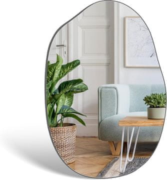 Nikcorp Asimetrično ogledalo stensko moderne nepravilne oblike, brez okvirja, 95x65 cm, HD steklo odporno na razbitje, montaža v obe smeri