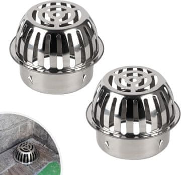 Nikcorp Mrežica za žlebove proti listju iz nerjavečega jekla 100 mm, zaščita odtočne cevi pred umazanijo, set 2 kosov, 110 mm