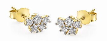 Guess Pozlačeni kamni s cirkoni Jardin JSBE04493JWYGT/U