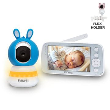 EVOLVEO Baby Monitor N5 - Komplet za video nadzor otroka s 360-stopinjskim nadzorom, dvosmerno komunikacijo in uspavankami,