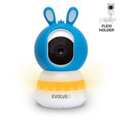 EVOLVEO Baby Monitor N5 - Komplet za video nadzor otroka s 360-stopinjskim nadzorom, dvosmerno komunikacijo in uspavankami,