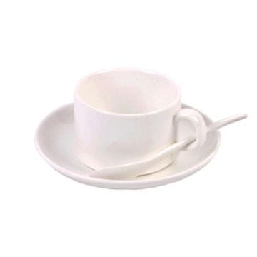 Vrčki s potiskom, krožniki, žlice, 150 ml, beli, 6 kosov