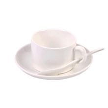 Vrčki s potiskom, krožniki, žlice, 150 ml, beli, 6 kosov