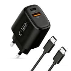 Tech-protect NCA45W GaN polnilnik USB / USB-C 45W PD QC + kabel USB-C, črna