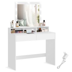 Songmics Toaletna mizica, 100x40x145 cm, bela