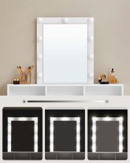 Songmics Toaletna mizica, 100x40x145 cm, bela