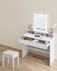 Songmics Toaletna mizica, 100x40x145 cm, bela