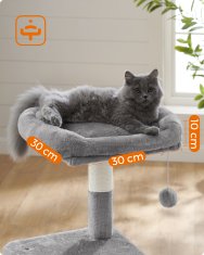 Songmics Praskalnik za mačke, 50x40x110 cm, siva