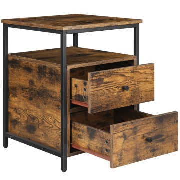 Songmics Nočna omarica, 45x45x60 cm, rjava in črna