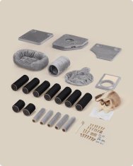 Songmics Praskalnik za mačke, 50x50x141 cm, siva