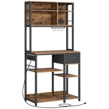 Songmics Kuhinjska polica, 40x80x180,2 cm, rjava