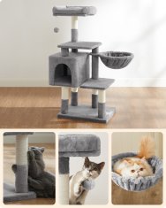 Songmics Praskalnik za mačke, 50x40x110 cm, siva