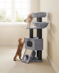 Songmics Praskalnik za mačke, 50x50x141 cm, siva