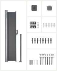 Songmics Stranska tenda, 180x400 cm, siva