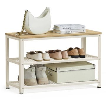 Songmics Klopa za čevlje 73x30x45 cm bež s shrambo