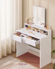 Songmics Toaletna mizica, 80x40x140 cm, bela