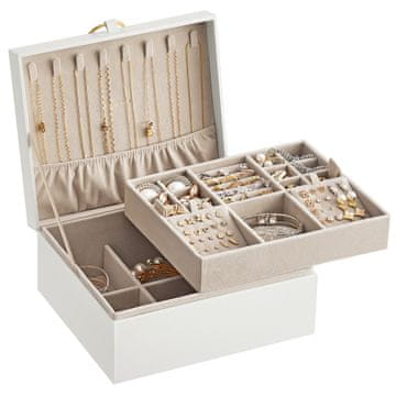 Songmics Škatla za nakit 205x24x11 cm bela