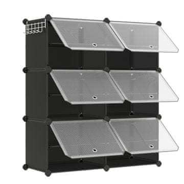 Songmics Stojalo za čevlje, 6-delna modularna omarica za shranjevanje, 82x32x92 cm, črna