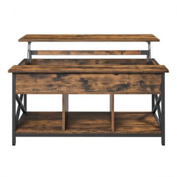 Songmics Klubska mizica 100x60x48 cm rjava s shrambo