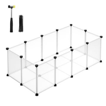 Songmics Ograja za hišne ljubljenčke 125x63x42 cm bela