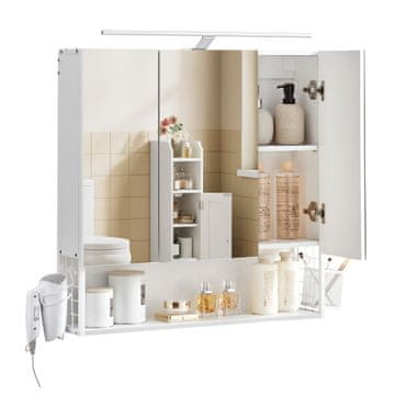 Songmics Kopalniška omarica, 70x16x70 cm, bela