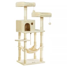 Songmics Praskalnik za mačke, 143x55x45 cm, bež